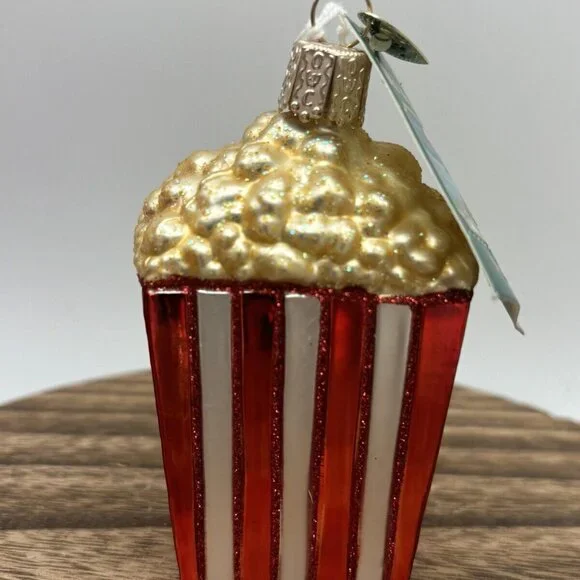 Old World Christmas Glass Blown Christmas Ornament, Popcorn New 2005n Movie - Picture 2 of 4